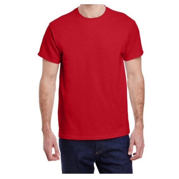 🆕 GILDAN ADULT ULTRA COTTON ROUND-NECK SHORT SLEEVE T-SHIRT - RED - MEN - Picture 3 of 4